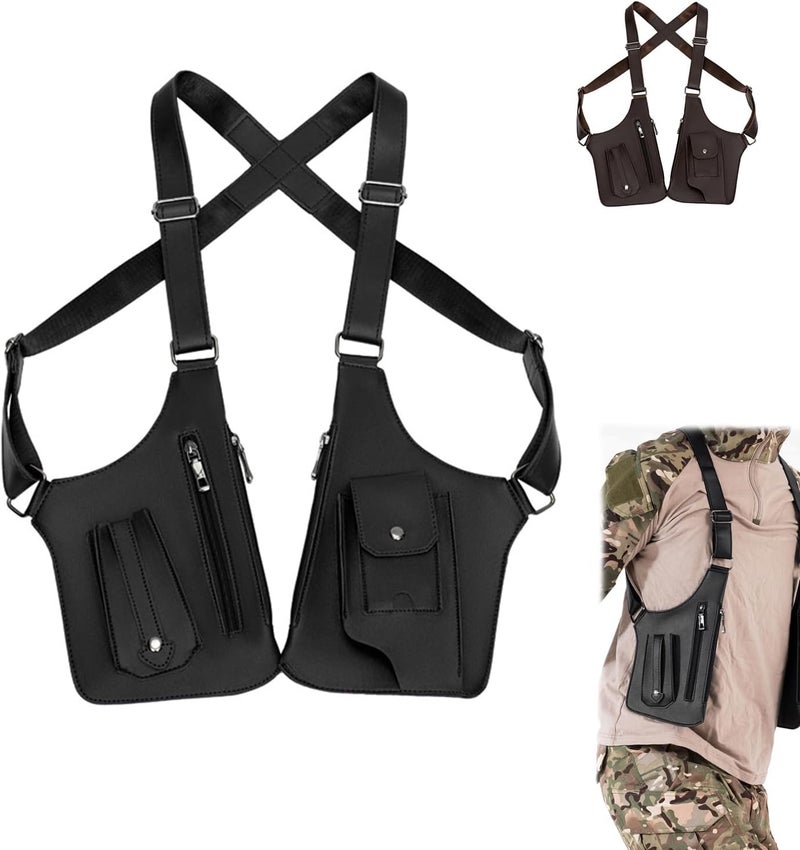 ocalil Double Shoulder Armpit Bag, 2025 New Men Anti-Theft Underarm Wallet Pocket Holster Phone Leisure Double Shoulder Pouch - Image 1